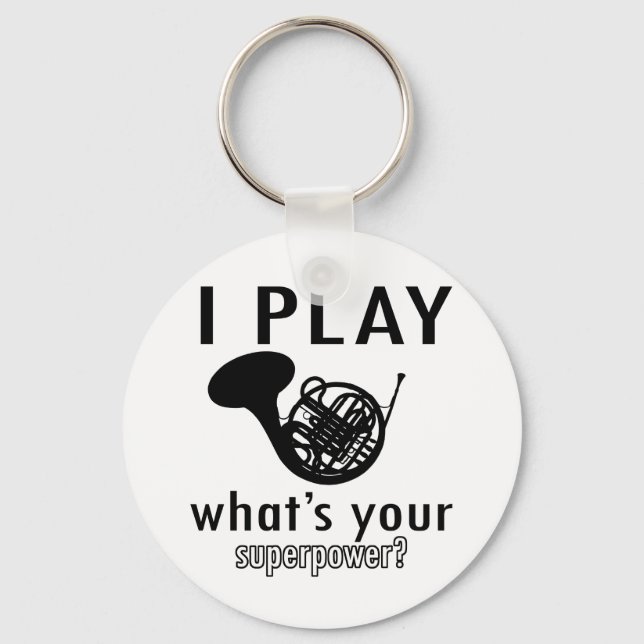 I play the French Horn Keychain (Front)