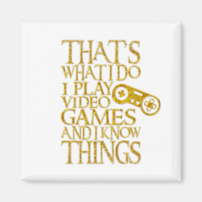 I Play Video Games And I Know Things Magnet (Front)