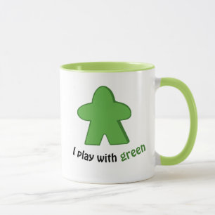 I Play with Green Meeples Mug