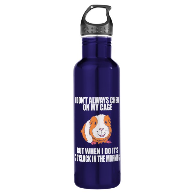 I Play With Guine Pig In The Morning 710 Ml Water Bottle (Front)