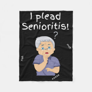 I Plead Senioristis. Old Senior Man Woman Aging He Fleece Blanket