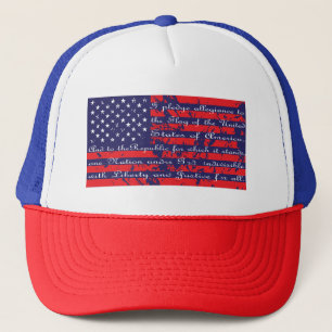 I pledge Allegiance in the USA Flag Trucker Hat