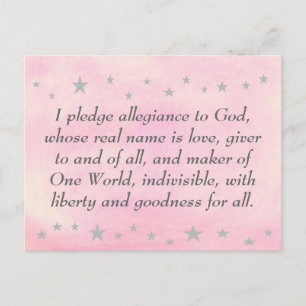 I pledge allegiance to God, postcard