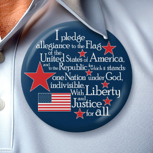 I pledge Allegiance to the flag of the United 3 Inch Round Button