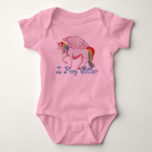 I Poop Glitter Baby Bodysuit