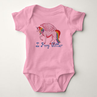 I Poop Glitter Baby Bodysuit