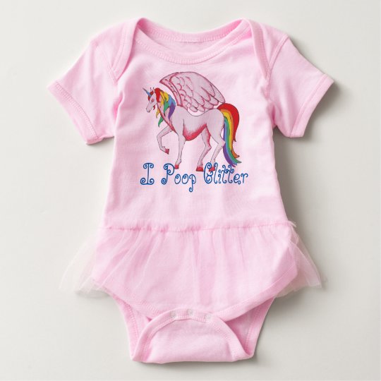 I Poop Glitter Baby Bodysuit