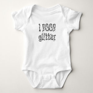 I Poop Glitter Baby Bodysuit