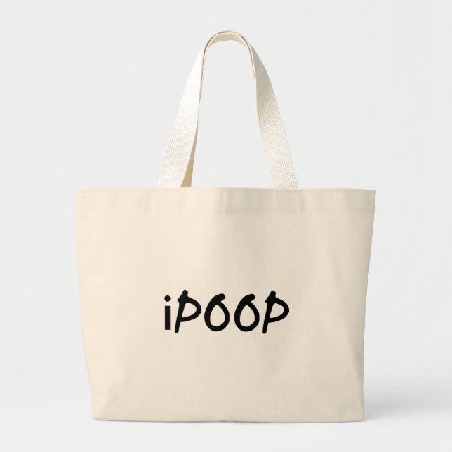 i poop large tote bag (Front)