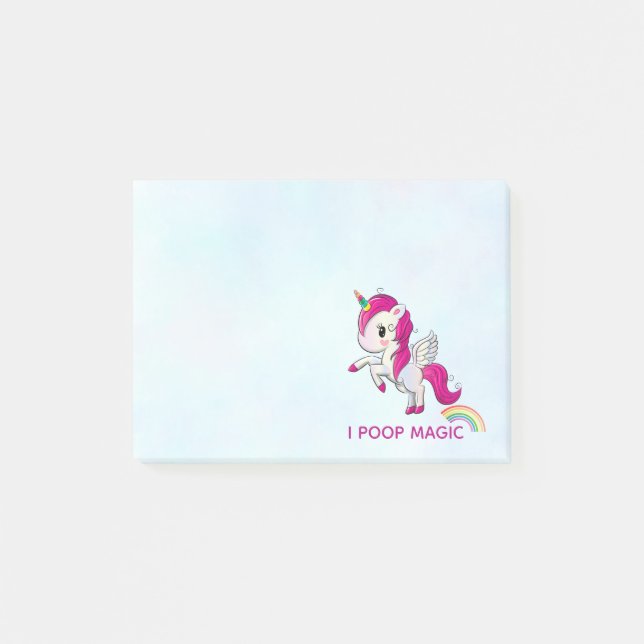 I Poop Magic Funny Unicorn Saying Post-it Notes (Front)