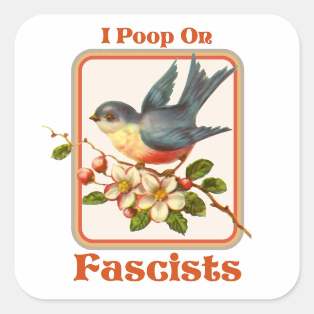 I poop on Fascists Square Sticker (Front)