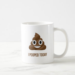 I Pooped Today Funny Emoticon Double Sided Coffee Mug