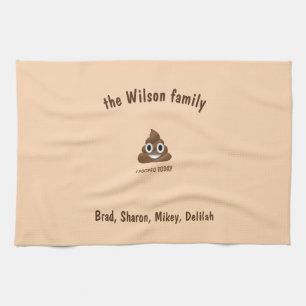 I Pooped Today Funny Emoticon Kitchen Towel
