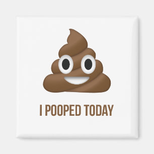 I Pooped Today Funny Emoticon Magnet