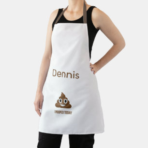 I Pooped Today Funny Poo Emoji Personalized  Apron