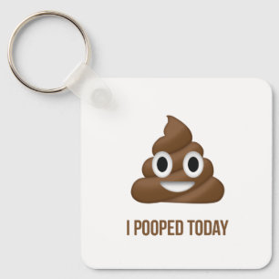 I Pooped Today Personalized Poo Emoji  Keychain
