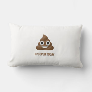 I Pooped Today Poo Emoji  Lumbar Pillow