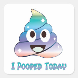 i pooped today potty training square sticker