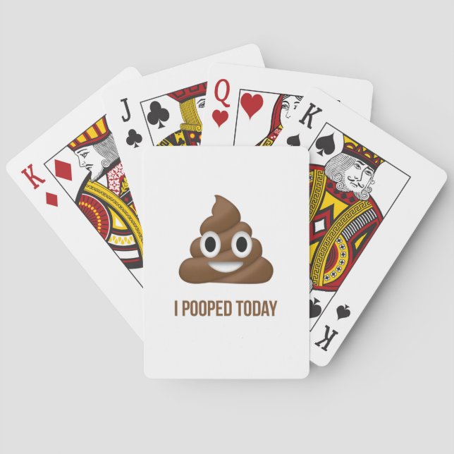 I Pooped Today Smiling Emoji Playing Cards (Back)