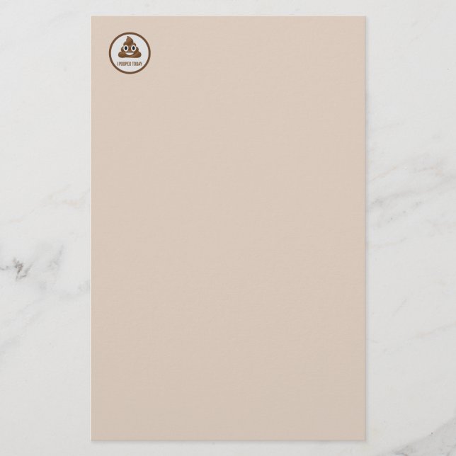 I Pooped Today Smiling Emoticon Notes Stationery (Front)