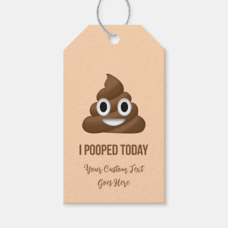 I Pooped Today Smiling Poo Emoticon Custom Gift Tags