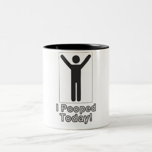 I pooped today Two-Tone coffee mug