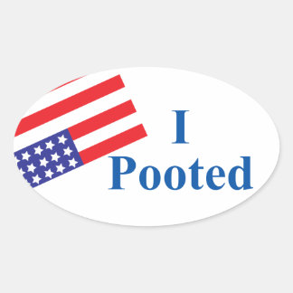 I Pooted Stocker Oval Sticker