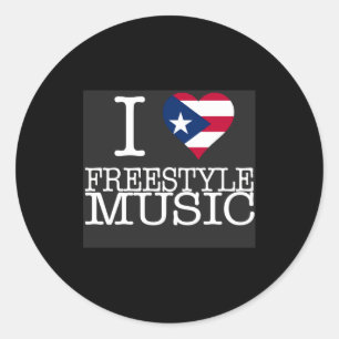 I Pr Heart Style Music Black T Shirt  Classic Round Sticker