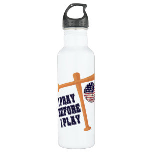 I pray before I play Basebal Game 710 Ml Water Bottle