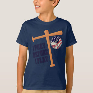 I pray before I play Basebal Game T-Shirt
