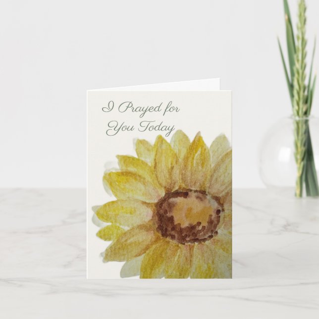 I Prayed for You Today | Sunflower Prayer Card (Front)