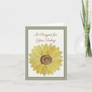 I Prayed for You Today Sunflower Prayer Card