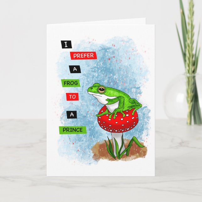 I Prefer a Frog to a Prince | Frog Artwork Card (Front)