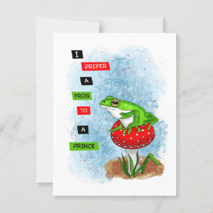 I Prefer a Frog to a Prince   Frog Artwork Postcard