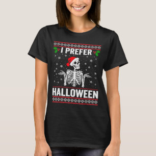 I Prefer Halloween Christmas Sweater Funny Holiday