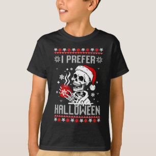 I Prefer Halloween Christmas Sweater Skeleton Ugly