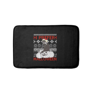 I Prefer Halloween Funny Christmas black Cat Sweat Bath Mat