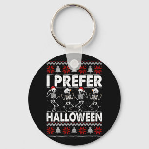 I Prefer Halloween Ugly Christmas Sweater Dancing Keychain