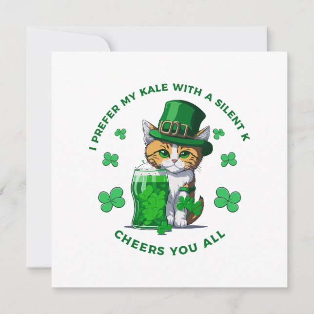 I Prefer My Kale With A Silent K Funny Beer Lover Invitation (Front)