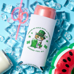 I Prefer My Kale With A Silent K Funny Beer Lover Seltzer Can Cooler