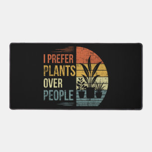 I Prefer Plants Over People Retro Plant Lover Desk Mat