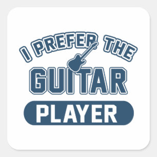 I Prefer The Guitar Player Square Sticker