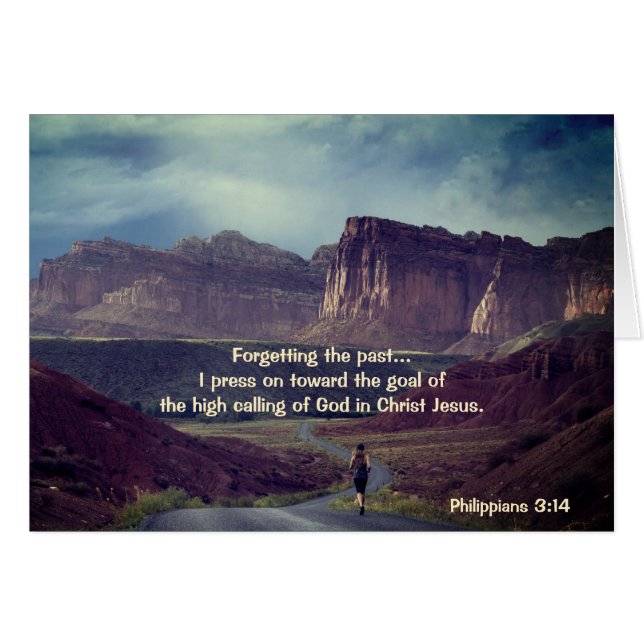 I press on toward the goal Philippians 3:14 Card (Front Horizontal)