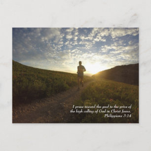 I Press Toward the Goal Philippians 3:14 Scripture Postcard