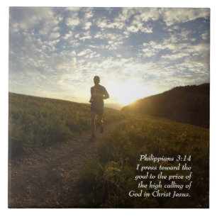 I Press Toward the Goal Philippians 3:14 Scripture Tile
