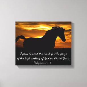 I press Toward the Mark Bible Verse Canvas Print