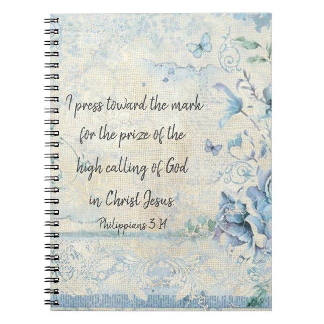 I Press Toward the Mark Philippians Scripture Notebook (Front)