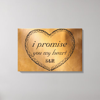 I Promise You Copper Wedding Canvas Print
