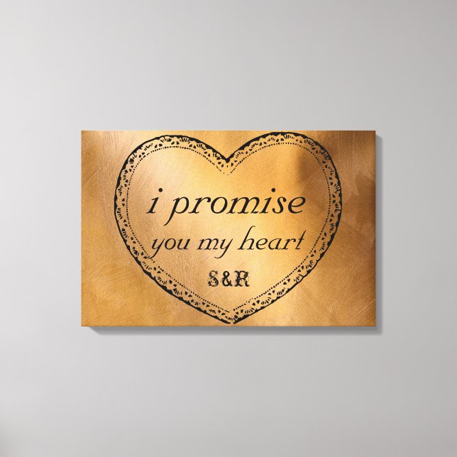 I Promise You Copper Wedding Canvas Print (Front)