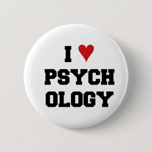 I ♥ PSYCHOLOGY 2 INCH ROUND BUTTON